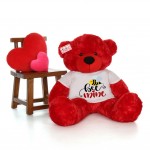 Big 5 Feet Personalized Teddy Bear wearing Bee Mine Tshirt - Choose From 7 Colors